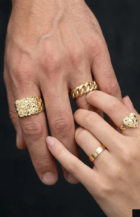 Gold and silver rings collection